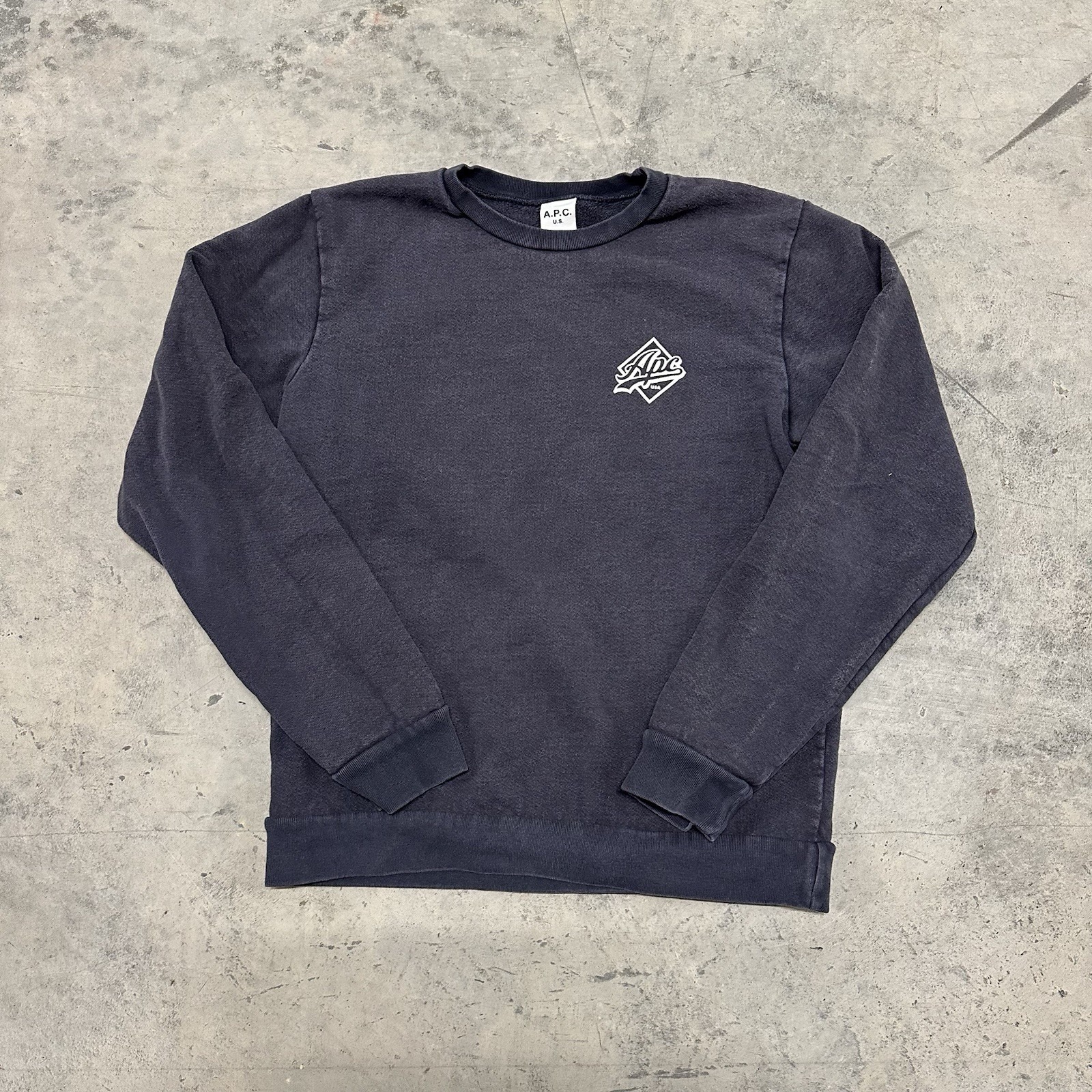 Apc U.S. Grey Crewneck Sweatshirt Made In Usa Small
